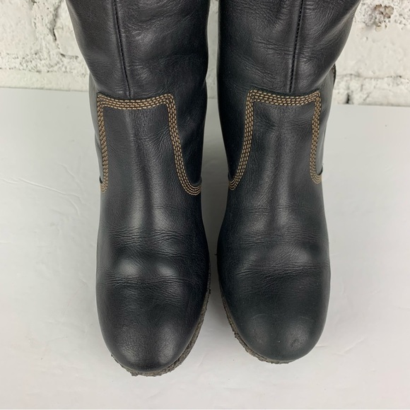 Timberland Monogram Tall Slip In Fur Top Wedge Boots 8.5 - Picture 7 of 13